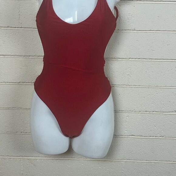 Beach Bum Bikinis One Piece Red Swimsuit size S - Picture 8 of 8